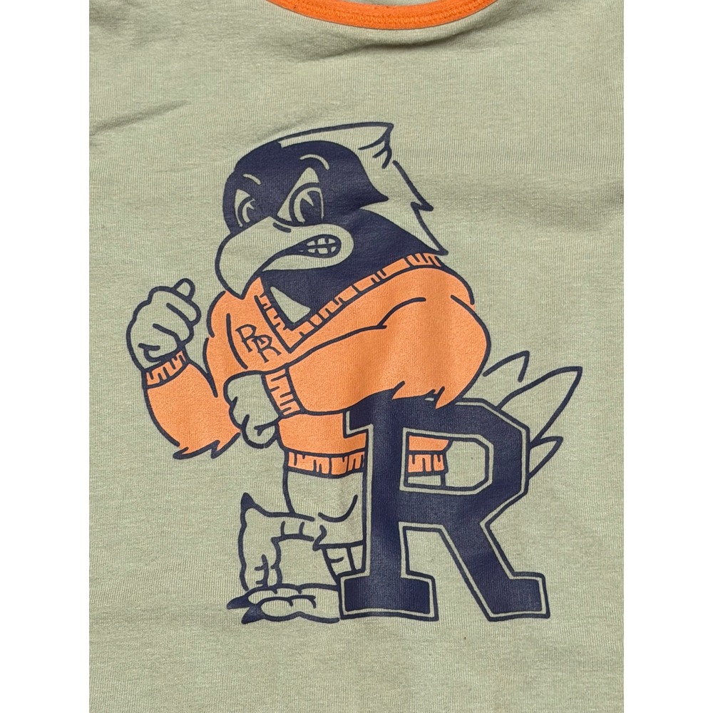 RAGS Kids Sage Green Orange Mascot Bird Graphic Romper 6-12 Months - Picture 2 of 6